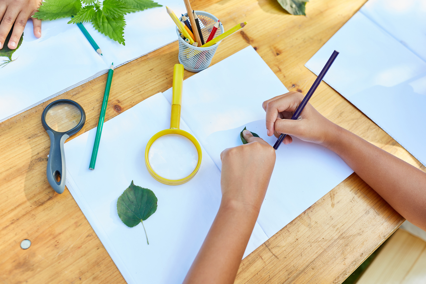 Children in the Creative Summer Course Doing Handicrafts